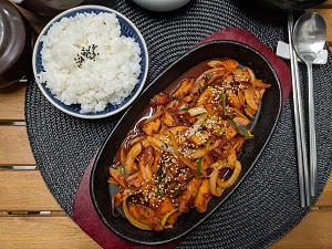 Spicy Octopus with rice